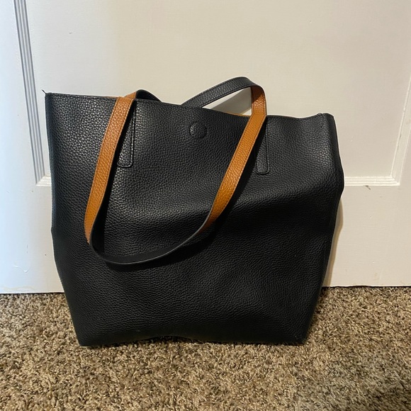 Handbags - Black with brown inside leather purse